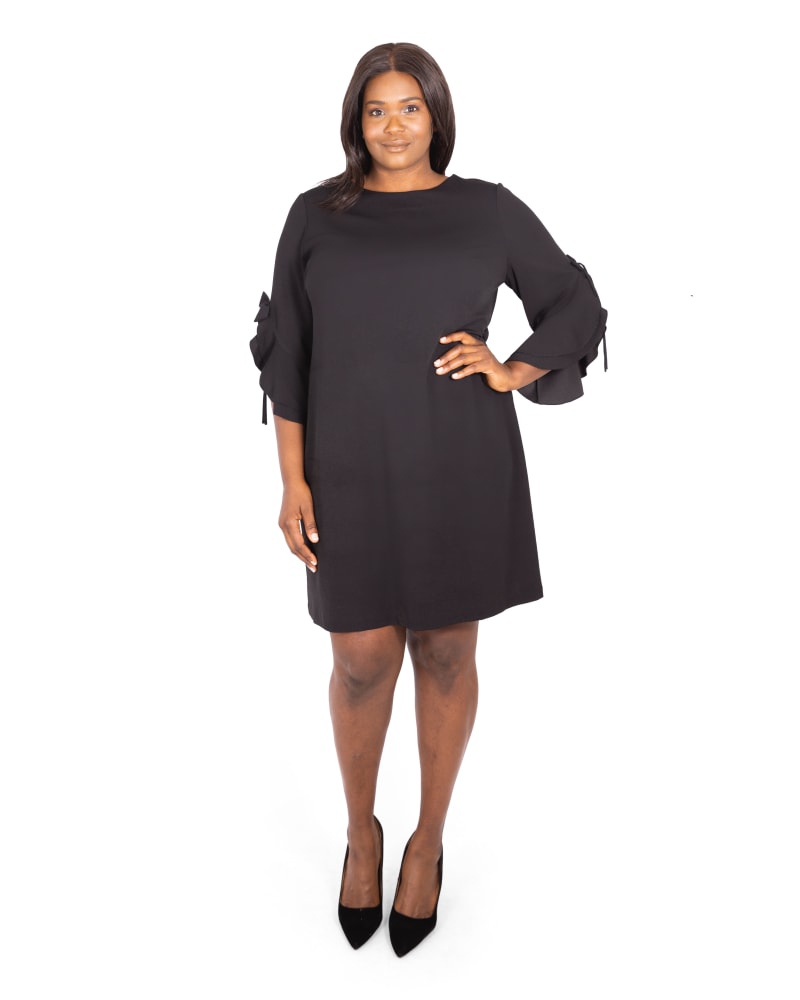 Draped Sleeve Dress Black